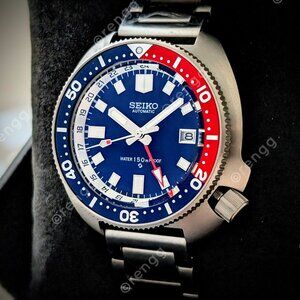 Full TITANIUM GMT Black Willard RARE Mod Automatic Pepsi 200M Watch 45mm